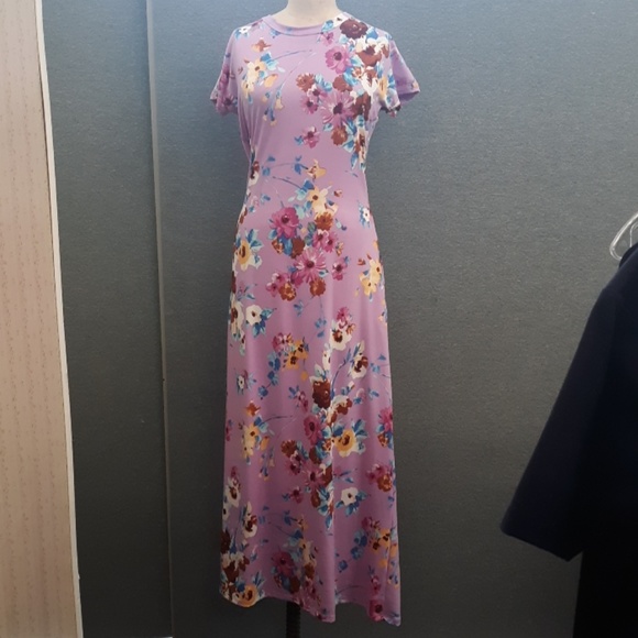 Purple Floral Maxi Dress - Picture 1 of 1